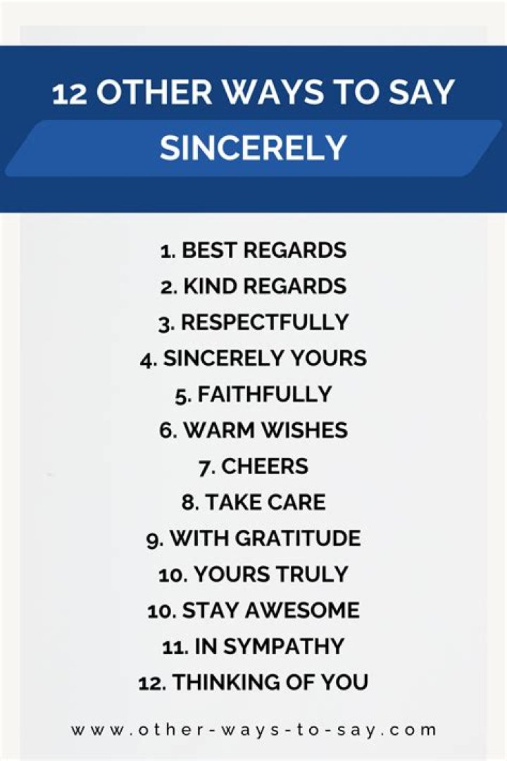 Can you say sincerely thank you?