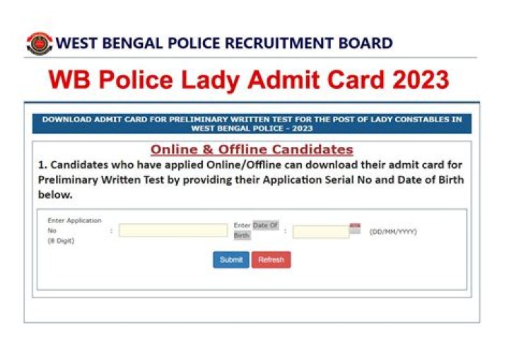 How can I check my West Bengal police admit card?