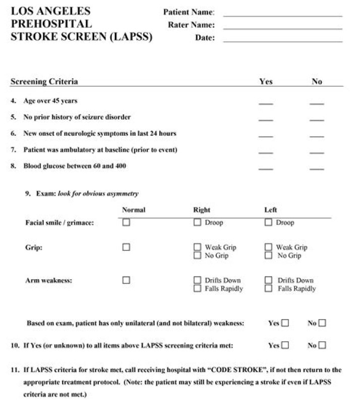 How do you screen for a stroke?
