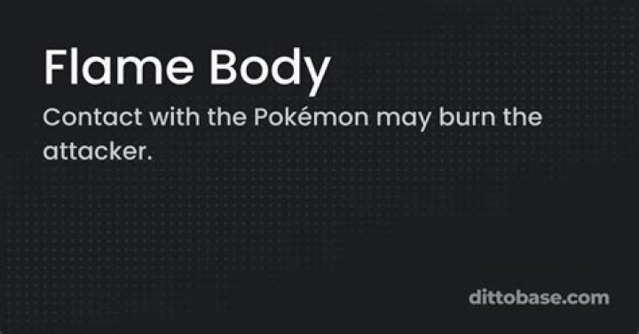 Is Flame Body an ability?