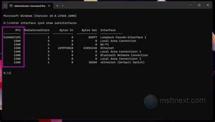 What does MTU value mean