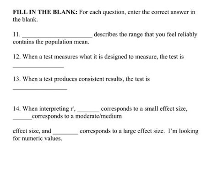 What is a fill in the blank test