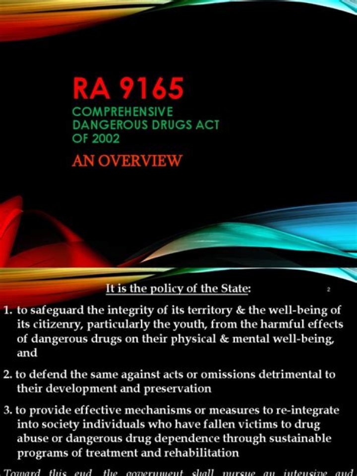 What is RA 9165 all about