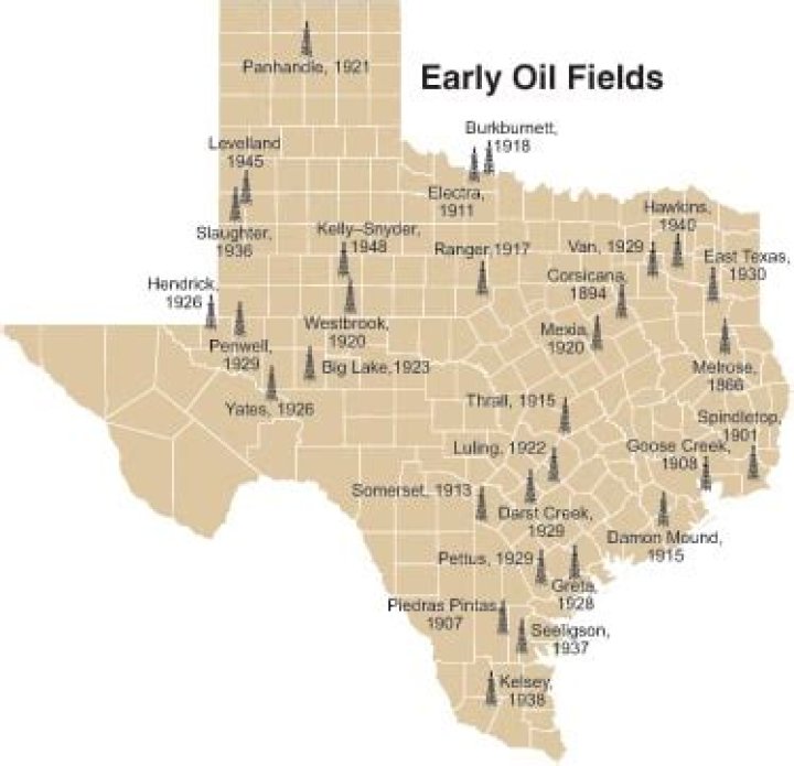 Where were the first oil fields in Texas?